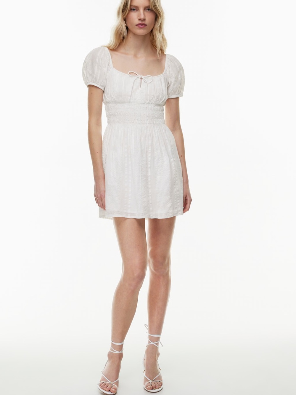 Aritzia Sunday Best Kay Dress Puff-Sleeve Mini XL – Cottagecore White